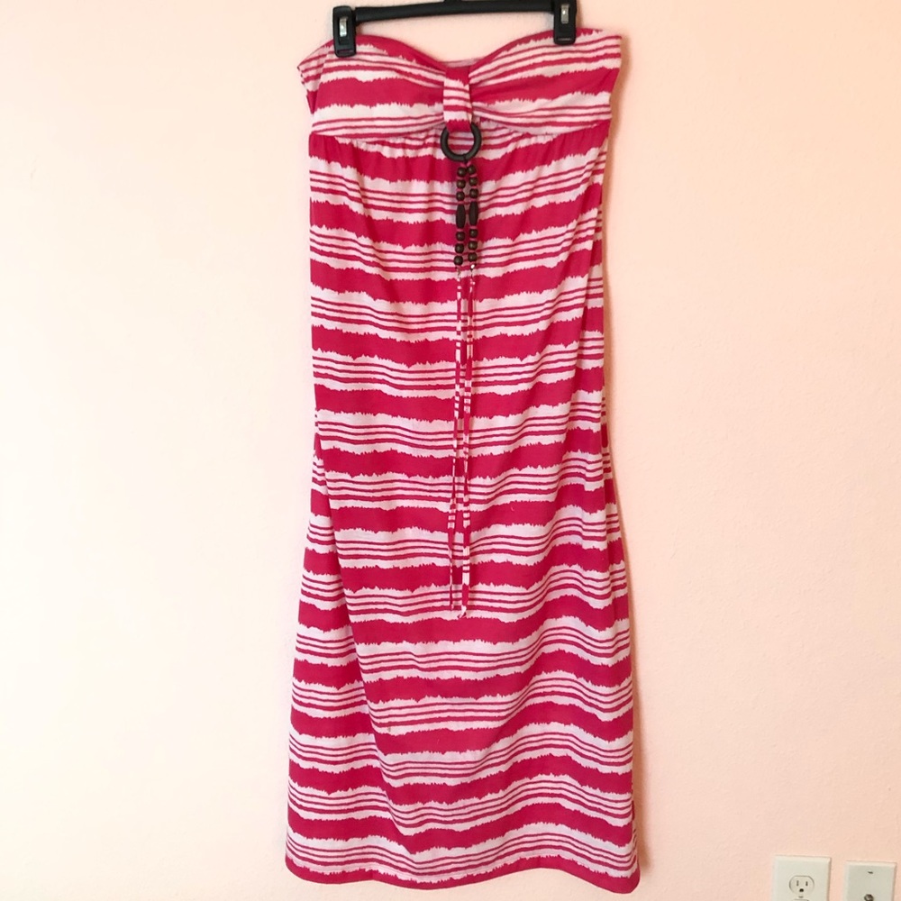 No Boundaries Pink & White Stripped Halter Dress💗
